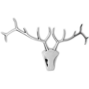 Stylish Silver Deer Head Wall Decoration - Aluminium Ornament