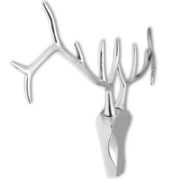 Stylish Silver Deer Head Wall Decoration - Aluminium Ornament