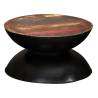 Reclaimed Wood Coffee Table with Black Base | 60x60x33 cm