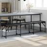 Dining Bench Black 186x32x45 cm Steel and Faux Leather Colour black Size 186 x 32 x 45 cm 