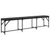 Stylish Black Dining Bench - 186x32x45 cm Steel & Faux Leather