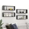 Wall Cube Shelf 4 pcs High Gloss Black 80x15x26.5cm Engineered Wood Colour high gloss black Size 80 x 15 x 26.5 cm Quantity in Package 4 Number of Pieces 1 