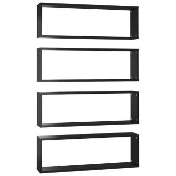 Wall Cube Shelf Set - High Gloss Black | Stylish & Functional