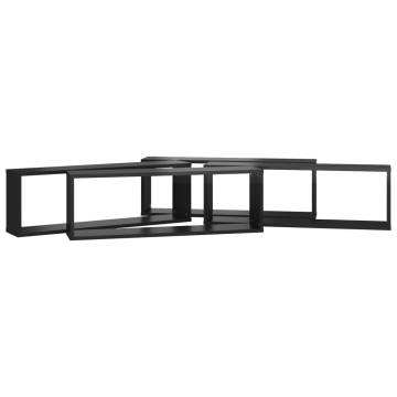 Wall Cube Shelf Set - High Gloss Black | Stylish & Functional