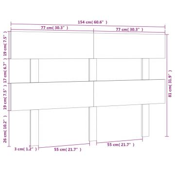 Stylish Solid Wood Pine Bed Headboard - 154x3x81 cm