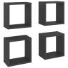 Wall Cube Shelves 4 pcs Grey - Stylish Home Decor