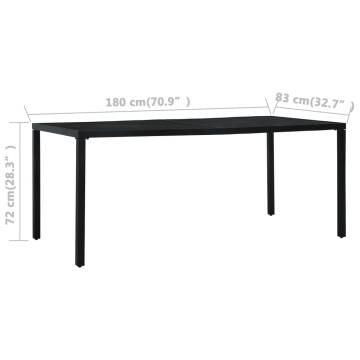 Garden Table Black 180x83 cm - Durable Steel Design