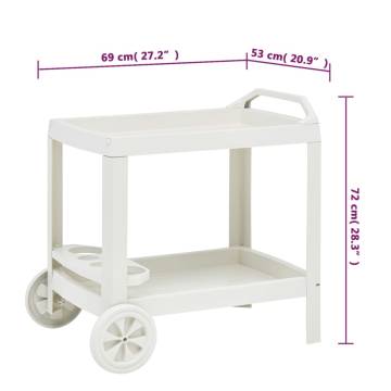 Durable White Beverage Cart - 69x53x72 cm | Hipomarket