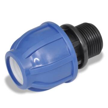 PE Hose Connector Male Threaded Adapter - 20mm to 3/4" (2pcs)