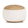 Woven/Knitted Pouffe Jute Cotton 50x35 cm White - Hipomarket