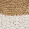 Woven/Knitted Pouffe Jute Cotton 50x35 cm White - Hipomarket