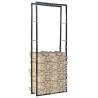 Firewood Rack Black 80x25x200 cm Steel Size 80 x 25 x 200 cm 