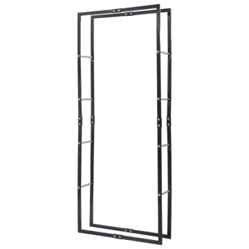 Firewood Rack Black 80x25x200 cm Steel - Sturdy & Practical