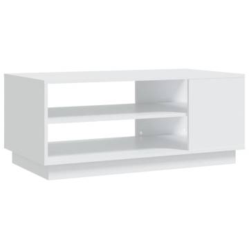 Modern White Coffee Table - 102x55x43 cm - Stylish Storage