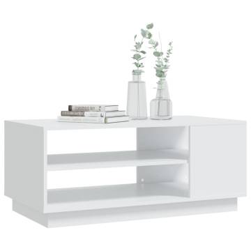 Modern White Coffee Table - 102x55x43 cm - Stylish Storage