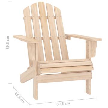 Garden Adirondack Chair - Solid Fir Wood Comfort