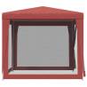 Red Party Tent 2.5x2.5 m with 4 Mesh Sidewalls - HDPE