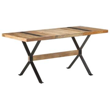 Industrial Dining Table 160x80 cm - Rough Mango Wood