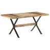 Industrial Dining Table 160x80 cm - Rough Mango Wood