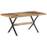 Industrial Dining Table 160x80 cm - Rough Mango Wood