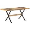 Industrial Dining Table 160x80 cm - Rough Mango Wood