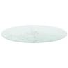 Table Top White 70x0.8 cm Tempered Glass with Marble Design