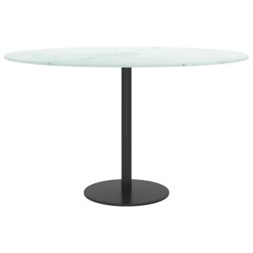 Table Top White 70x0.8 cm Tempered Glass with Marble Design