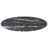 Table Top Black Ø50x0.8 cm Tempered Glass with Marble Design