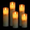 5 Piece Electric LED Candle Set with Remote Control - Warm White