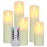 5 Piece Electric LED Candle Set with Remote Control - Warm White