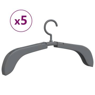 Extendable Clothes Hangers (5 pcs) - Grey - Space-Saving Design