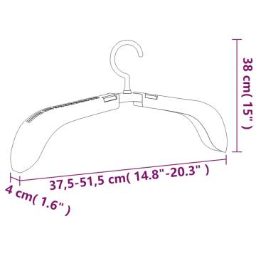 Extendable Clothes Hangers (5 pcs) - Grey - Space-Saving Design