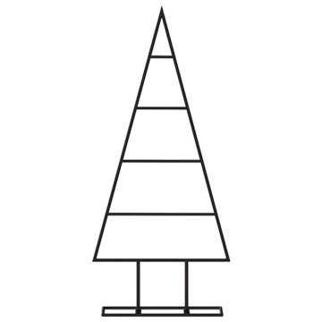 Black Metal Christmas Tree - 60 cm Modern DIY Decoration