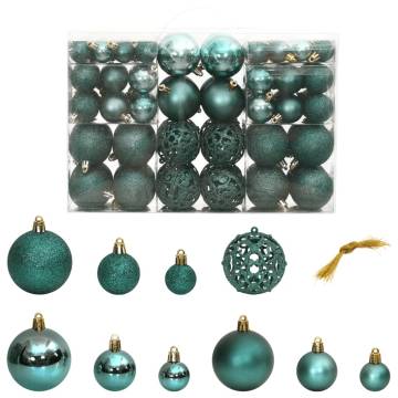 Green Christmas Baubles - 100 pcs | Shatterproof Decorations