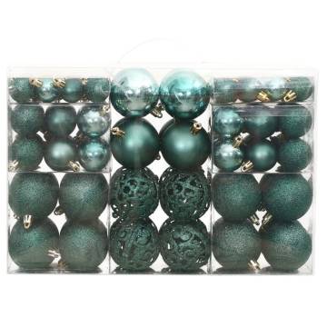 Green Christmas Baubles - 100 pcs | Shatterproof Decorations