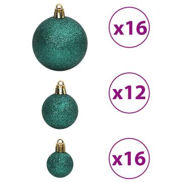 Green Christmas Baubles - 100 pcs | Shatterproof Decorations