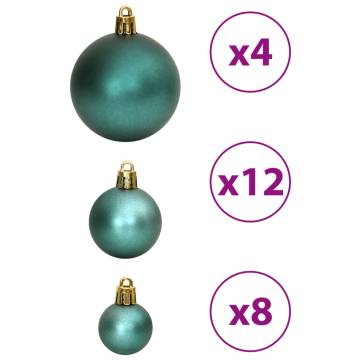 Green Christmas Baubles - 100 pcs | Shatterproof Decorations