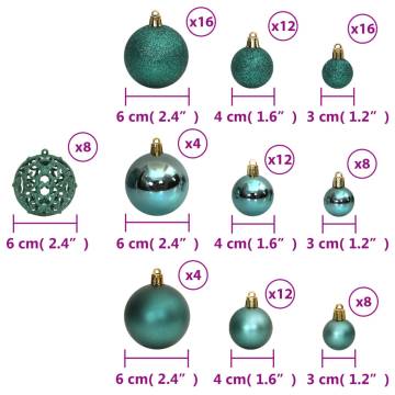 Green Christmas Baubles - 100 pcs | Shatterproof Decorations