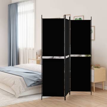 3-Panel Room Divider Black 150x180 cm - Stylish Privacy Screen