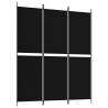 3-Panel Room Divider Black 150x180 cm - Stylish Privacy Screen