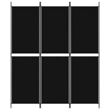 3-Panel Room Divider Black 150x180 cm - Stylish Privacy Screen