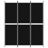 3-Panel Room Divider Black 150x180 cm - Stylish Privacy Screen