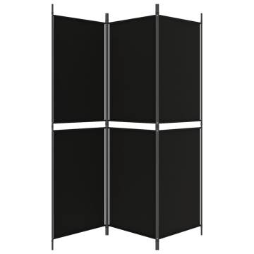 3-Panel Room Divider Black 150x180 cm - Stylish Privacy Screen