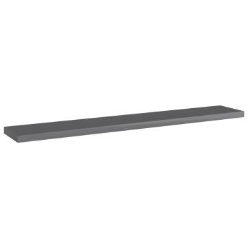 High Gloss Grey Bookshelf Boards - 8 pcs | HipoMarket