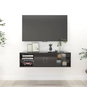 High Gloss Black Wall Shelf - Stylish & Practical Storage