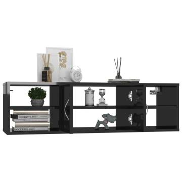 High Gloss Black Wall Shelf - Stylish & Practical Storage