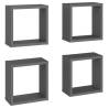 Wall Cube Shelves 4 pcs Grey - Stylish Home Storage Solution