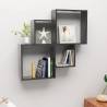 Wall Cube Shelf High Gloss Grey 80x15x78.5 cm Engineered Wood Colour high gloss grey Quantity in Package 1 Number of Pieces 