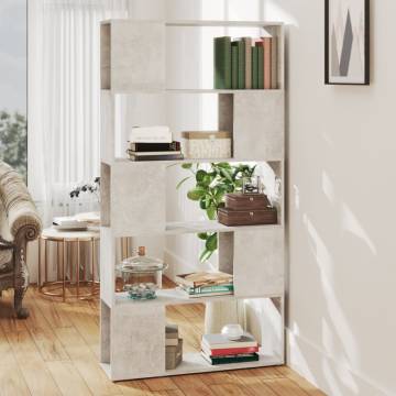 Book Cabinet Room Divider - Concrete Grey 80x24x155 cm