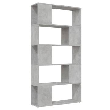 Book Cabinet Room Divider - Concrete Grey 80x24x155 cm